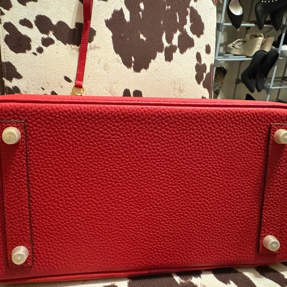 COPY - Red Leather Handbag - Picture 6 of 7